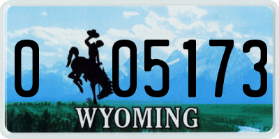 WY license plate 005173