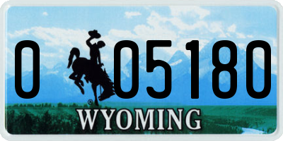 WY license plate 005180