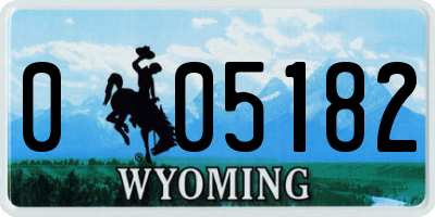 WY license plate 005182