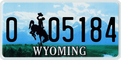 WY license plate 005184