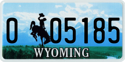 WY license plate 005185