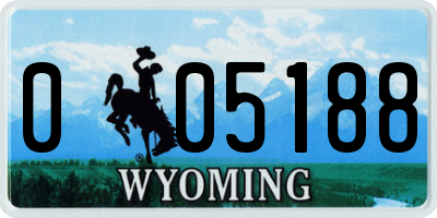 WY license plate 005188