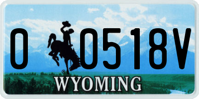 WY license plate 00518V