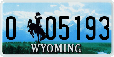 WY license plate 005193