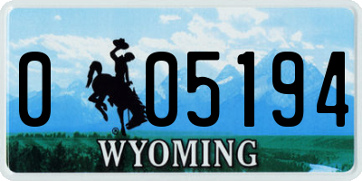 WY license plate 005194