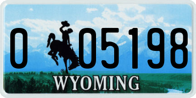 WY license plate 005198