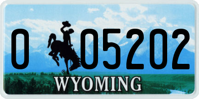 WY license plate 005202