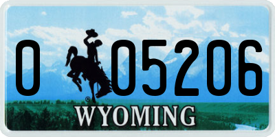 WY license plate 005206