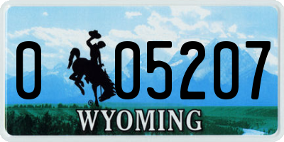 WY license plate 005207