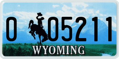 WY license plate 005211