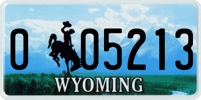 WY license plate 005213