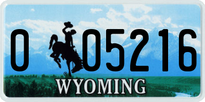 WY license plate 005216