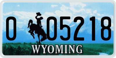 WY license plate 005218