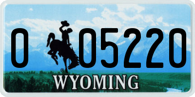 WY license plate 005220