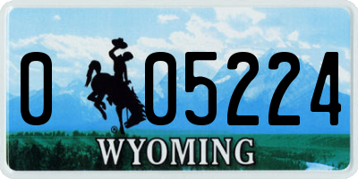WY license plate 005224
