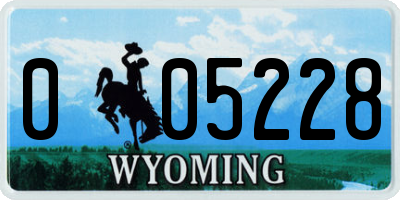 WY license plate 005228