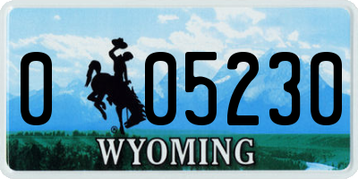 WY license plate 005230