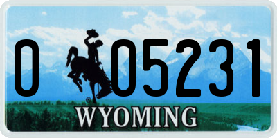 WY license plate 005231