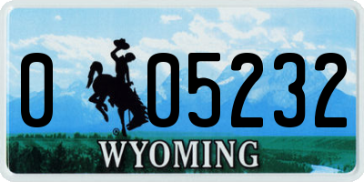 WY license plate 005232