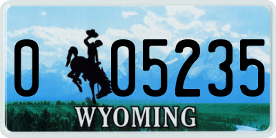 WY license plate 005235