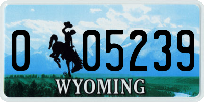 WY license plate 005239