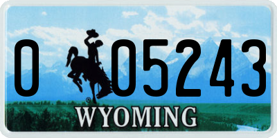 WY license plate 005243