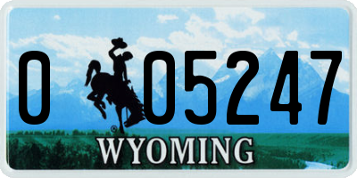 WY license plate 005247