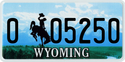 WY license plate 005250