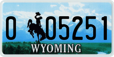 WY license plate 005251