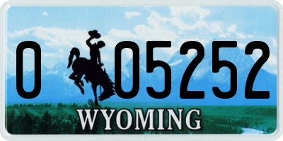 WY license plate 005252