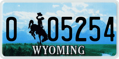 WY license plate 005254