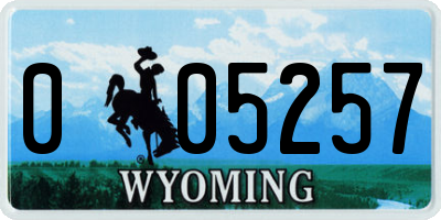 WY license plate 005257