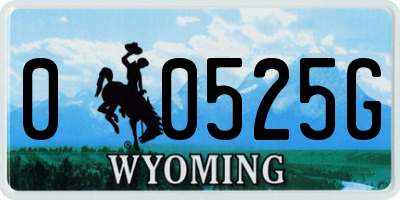 WY license plate 00525G