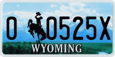 WY license plate 00525X