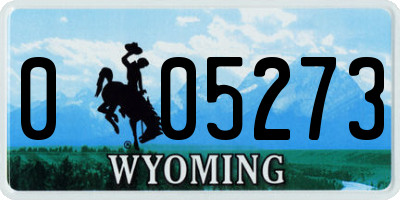 WY license plate 005273