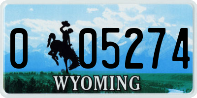 WY license plate 005274