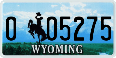 WY license plate 005275