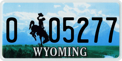 WY license plate 005277