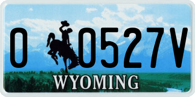 WY license plate 00527V