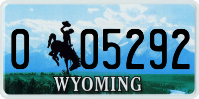 WY license plate 005292