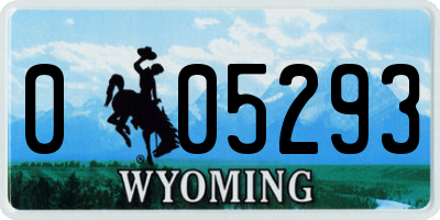 WY license plate 005293