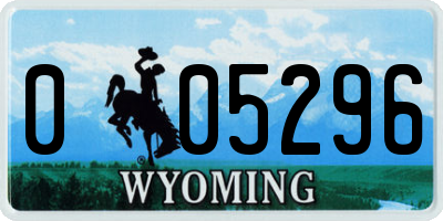 WY license plate 005296