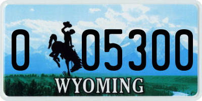 WY license plate 005300