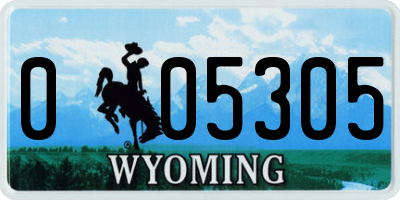 WY license plate 005305