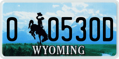 WY license plate 00530D