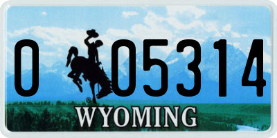 WY license plate 005314