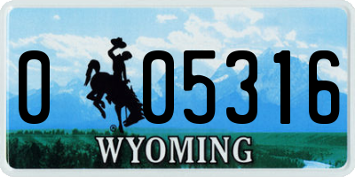 WY license plate 005316