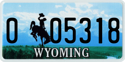 WY license plate 005318