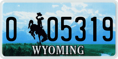 WY license plate 005319