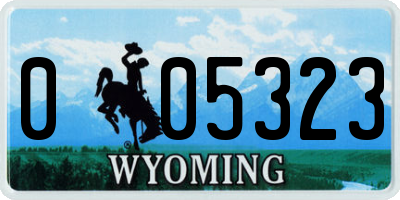 WY license plate 005323